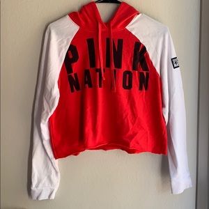 VS Pink Nation LongSleeve Crop Top